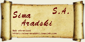 Sima Aradski vizit kartica